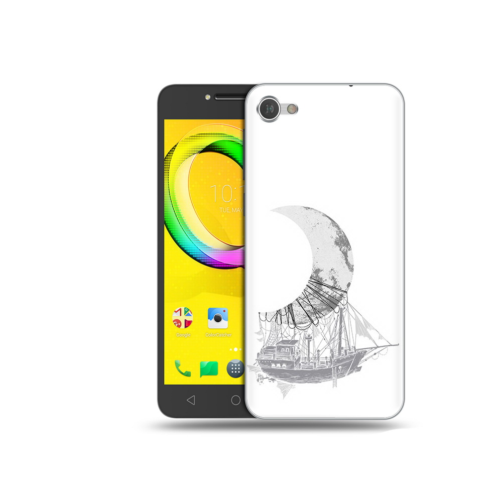 

Чехол MyPads Tocco для Alcatel A5 черно белый корабль полумесяц (PT67387.664.684), Прозрачный, Tocco