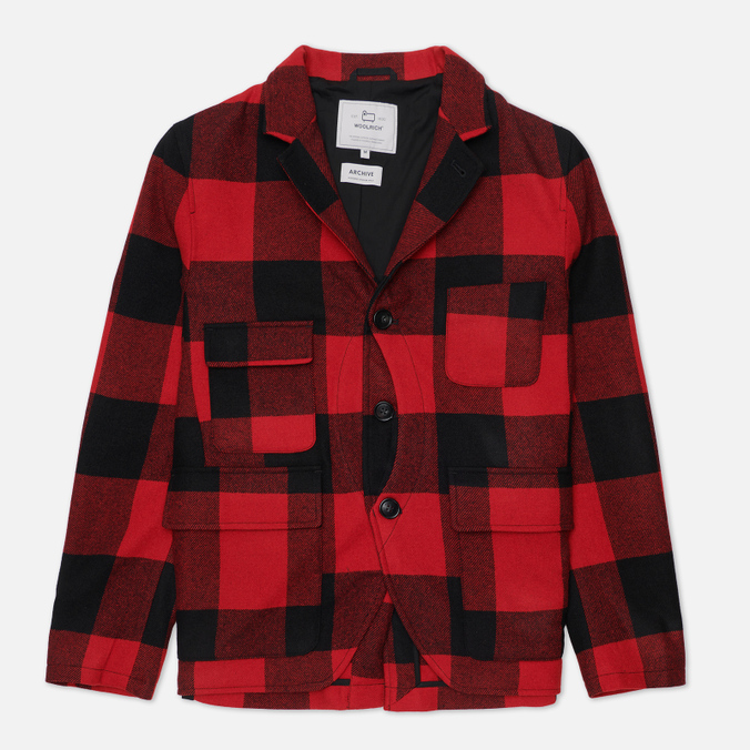 Мужской пиджак Woolrich Upland Check Blazer красный, Размер M