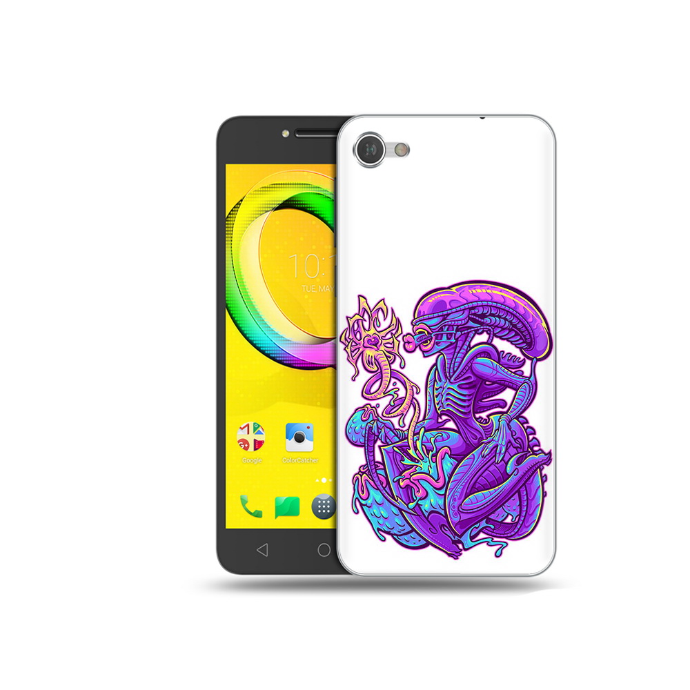 

Чехол MyPads Tocco для Alcatel A5 чужой фиолетовый цвет (PT67387.664.693), Прозрачный, Tocco