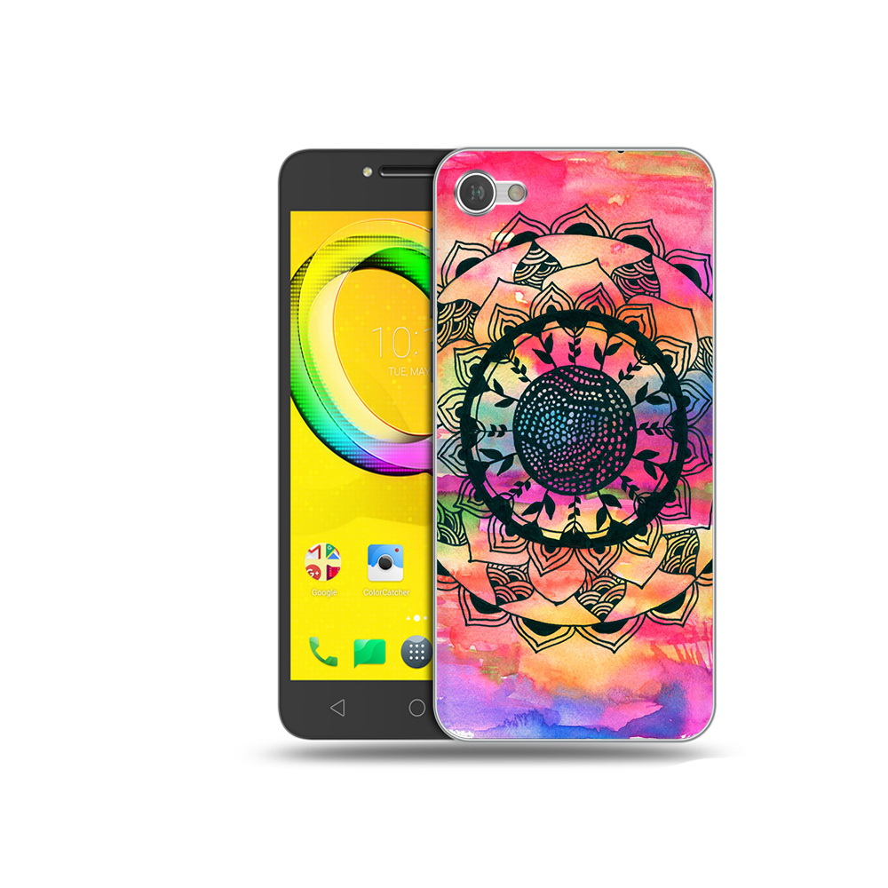 

Чехол MyPads Tocco для Alcatel A5 яркая абстракция круглый цветок (PT67387.664.704), Прозрачный, Tocco