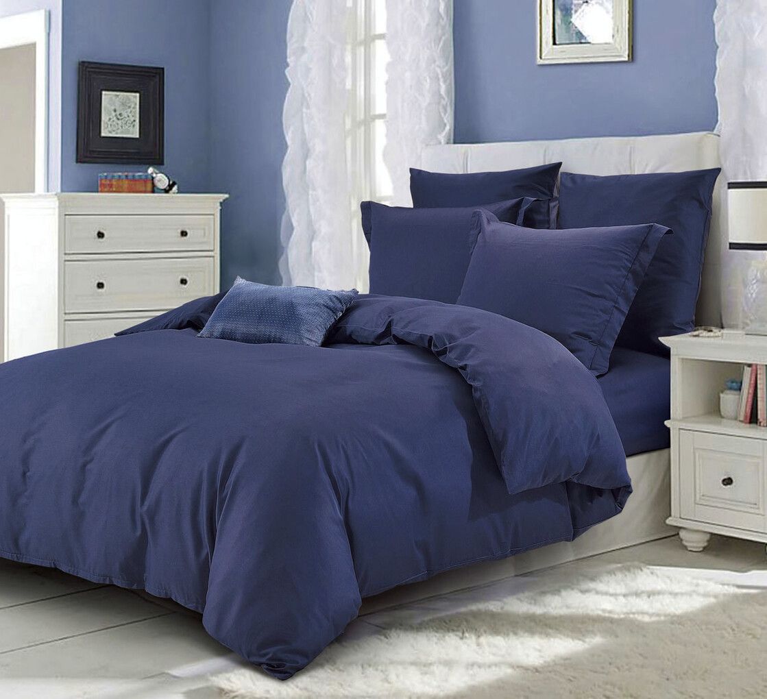

Пододеяльник Maktex из тенселя 150 х 200 60S 4235 Темно-синий, Пододеяльники из тенселя