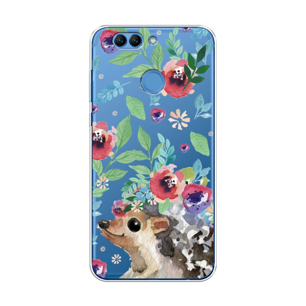 

Чехол Awog на Huawei Nova 2 Plus "Ежик в цветах акварель", Разноцветный, 63050-2