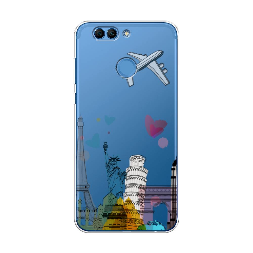

Чехол Awog на Huawei Nova 2 Plus "Самолет путешествий", Разноцветный, 63050-10