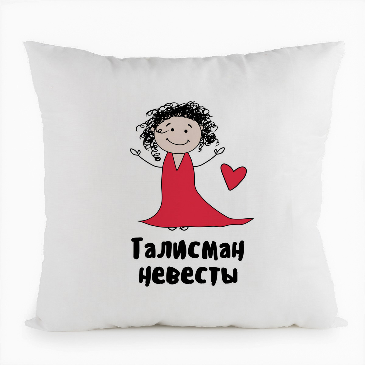 

Подушка белая CoolPodarok Прикол. Свадьба. Подруга невесты. Талисман невесты, Белый