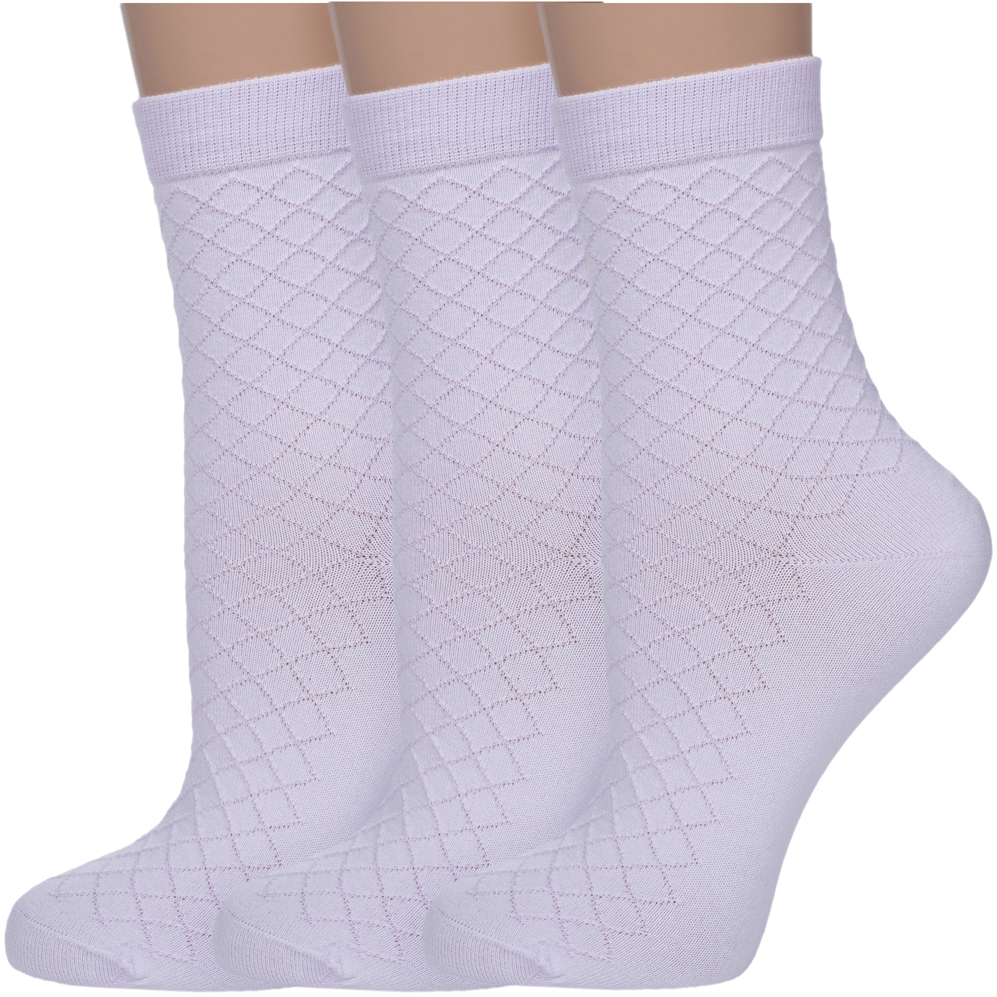 Комплект носков женских АКОС 3-LFW41 фиолетовых 23-25