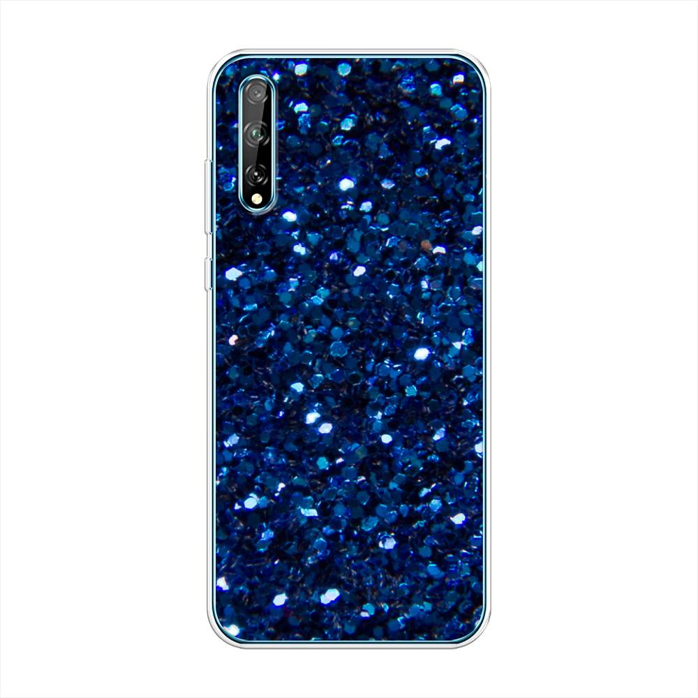 фото Чехол awog "синие блестки рисунок" для huawei p smart s