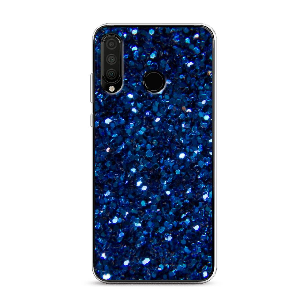 фото Чехол awog "синие блестки рисунок" для huawei p30 lite