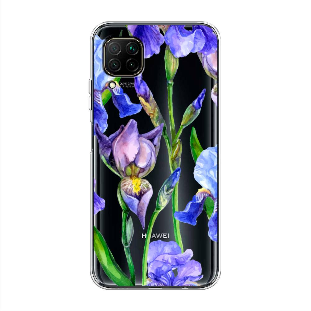 фото Чехол awog "синие ирисы" для huawei nova 6 se