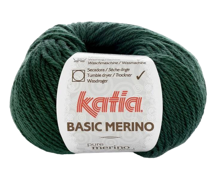 

Пряжа Katia Basic Merino (15), темно-зеленый, 5 шт. по 50 г