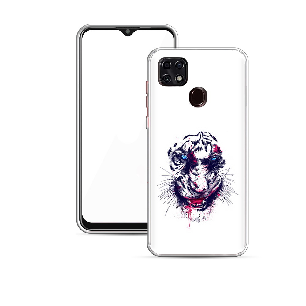 

Чехол MyPads Tocco для ZTE Blade 20 Smart безумный тигр (PT226940.456.228), Прозрачный, Tocco