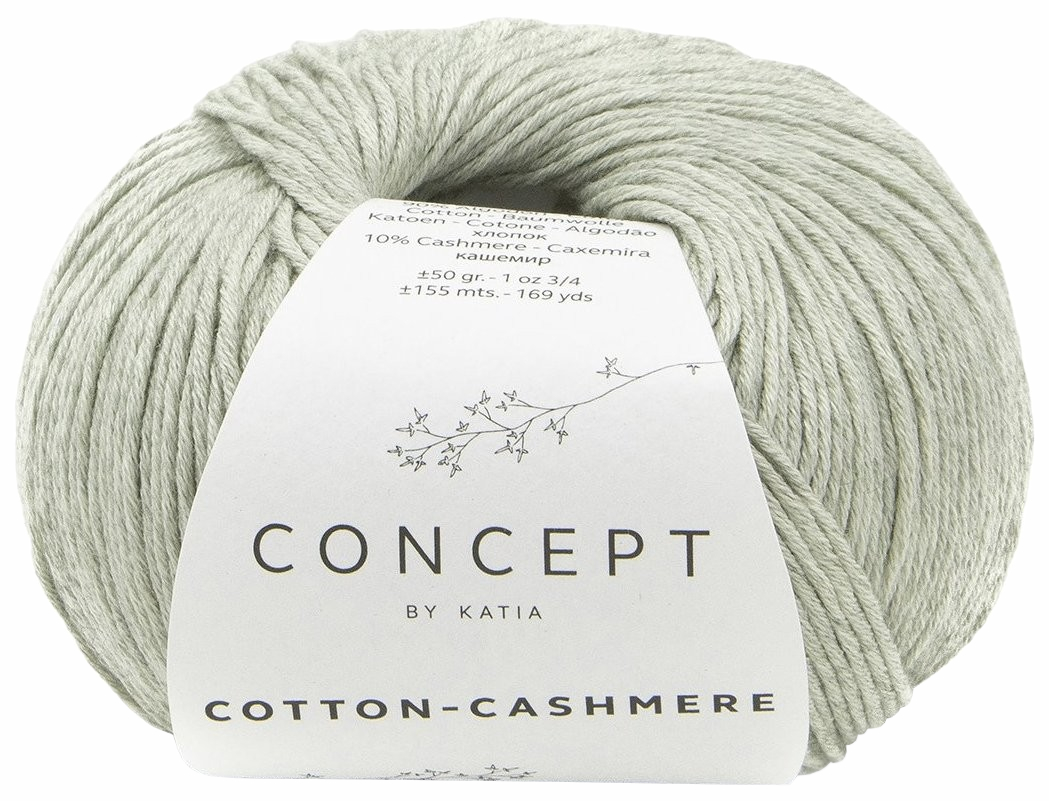 

Пряжа Katia Cotton-Cashmere (77), меланж зеленый лен, 5 шт. по 50 г