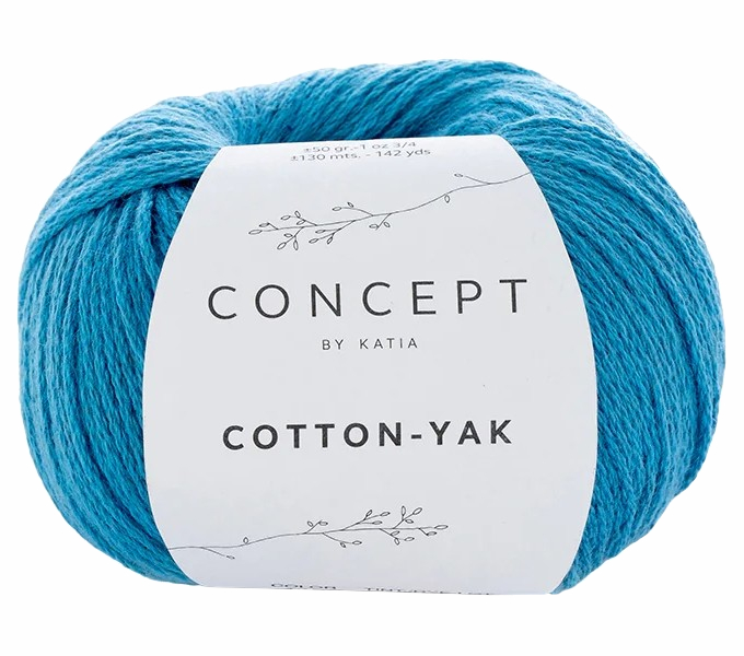 

Пряжа Katia Cotton-Yak (119), светлый джинсовый, 5 шт. по 50 г, Голубой
