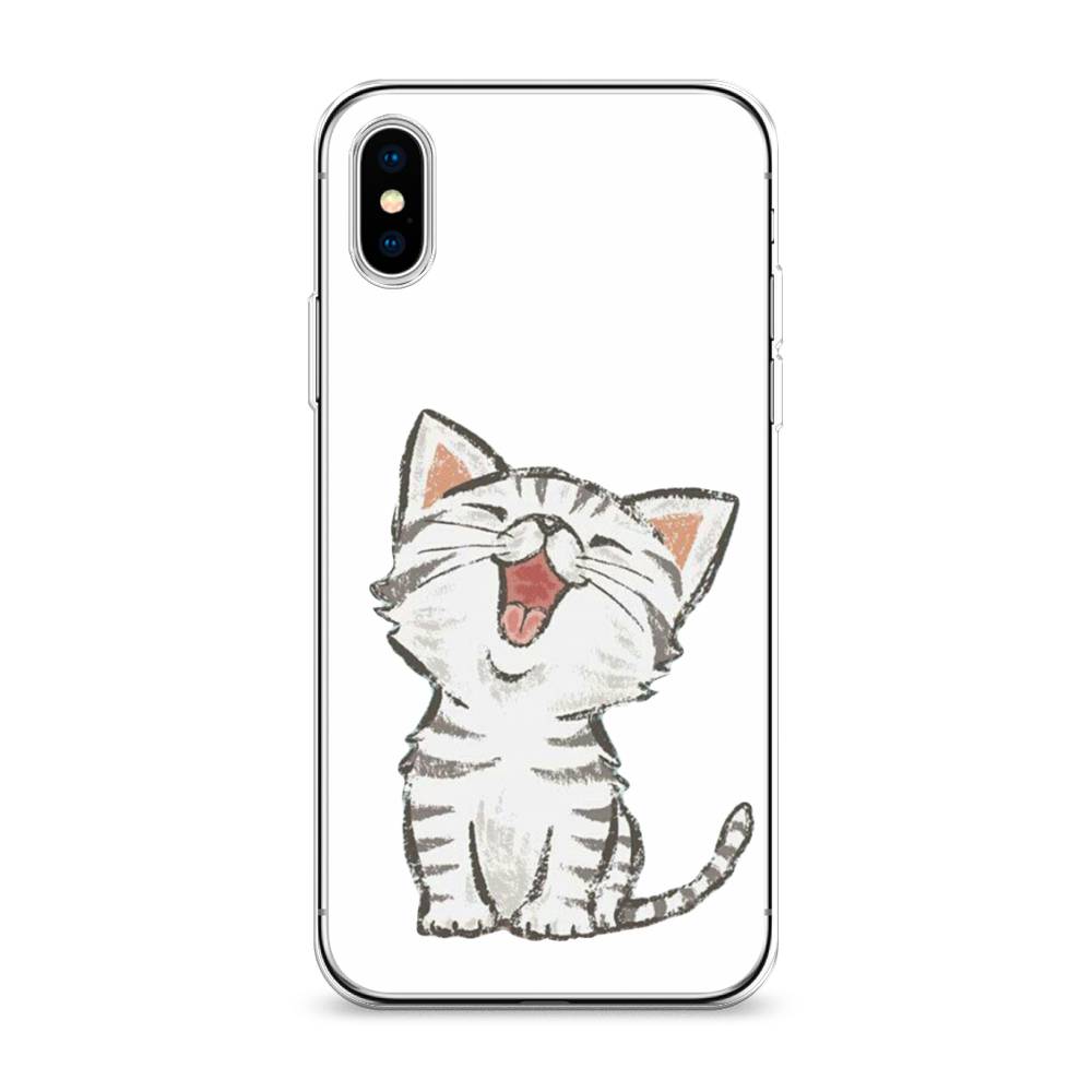 фото Силиконовый чехол "котенок рисованный" на apple iphone xs max (10s max) awog