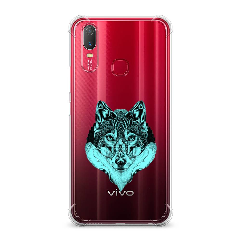 фото Противоударный силиконовый чехол "бирюзовый волк" на vivo y11 awog