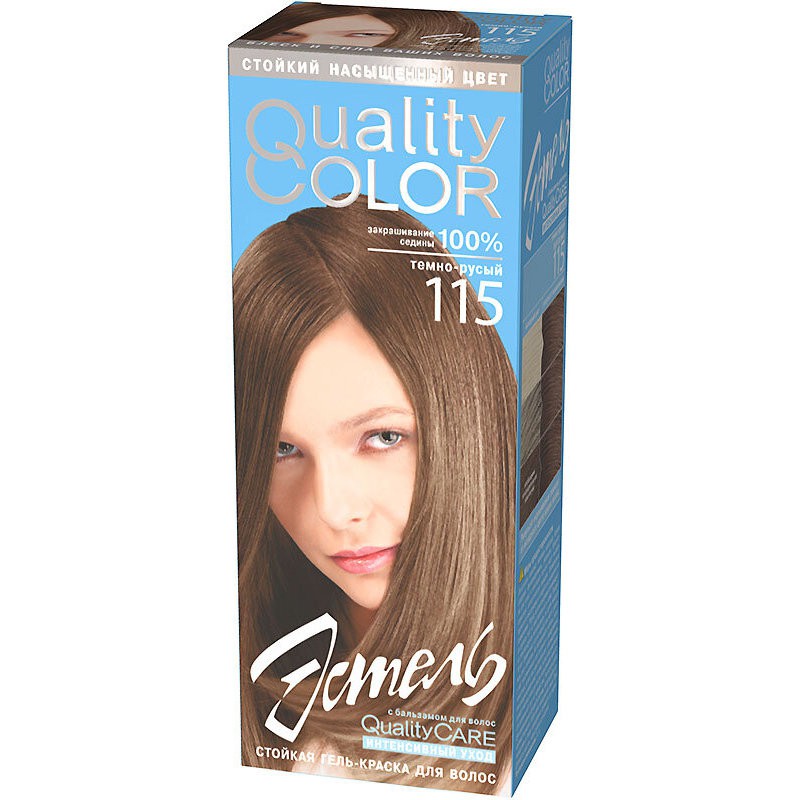 Краска-гель для волос Estel Quality Color 115 тон темно-русый набор estel curex active шампунь бальзам гель массаж