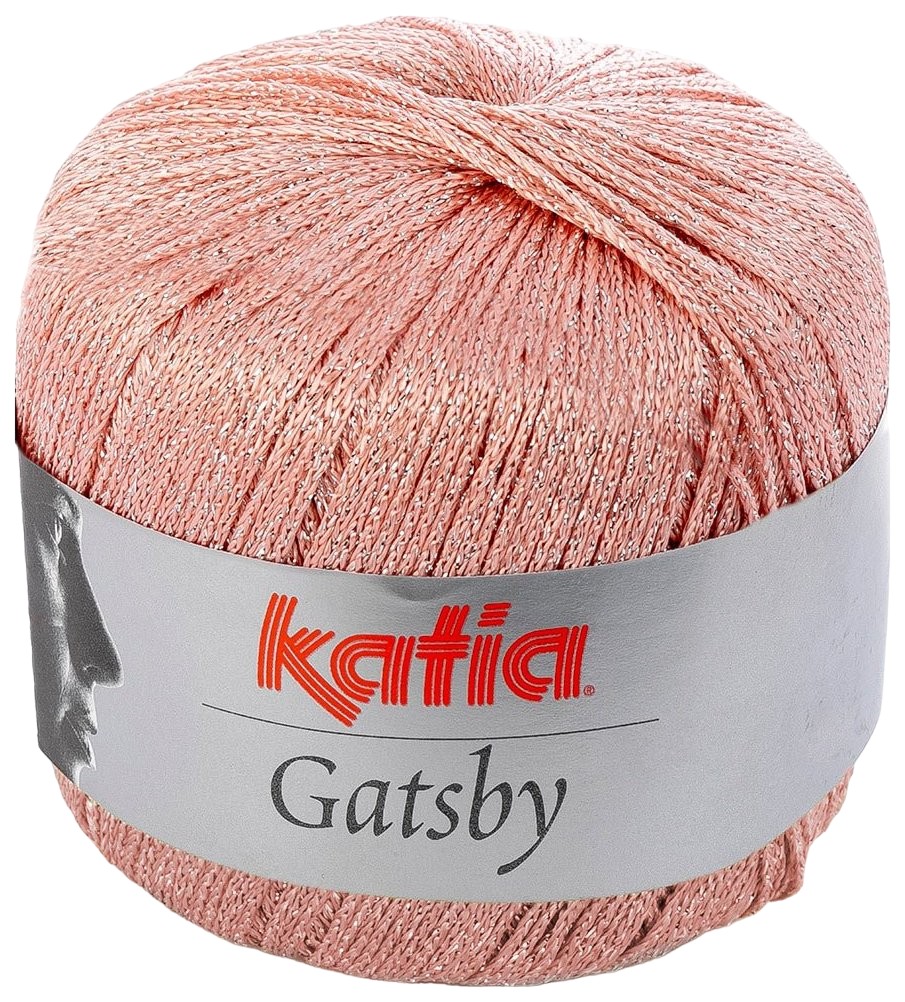 

Пряжа Katia Gatsby (53), персиковый-серебро, 5 шт. по 50 г, Розовый