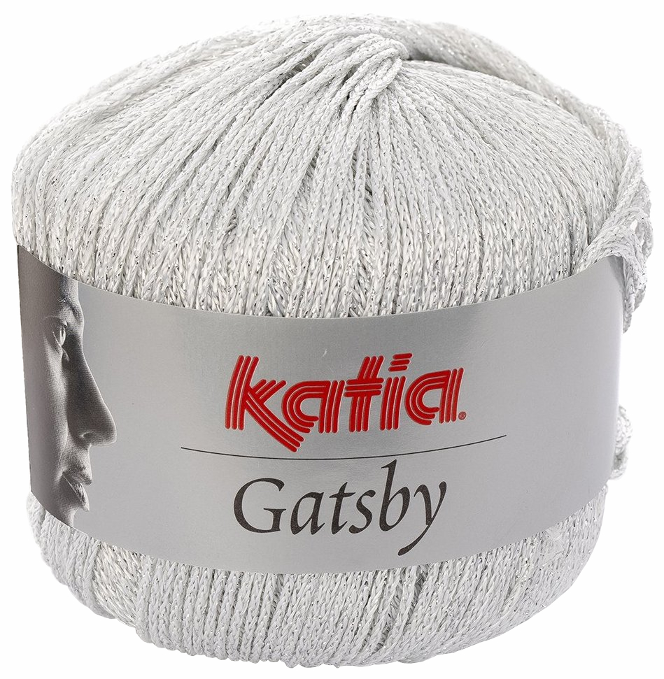 

Пряжа Katia Gatsby (88500), белый-серебро, 5 шт. по 50 г, Серый