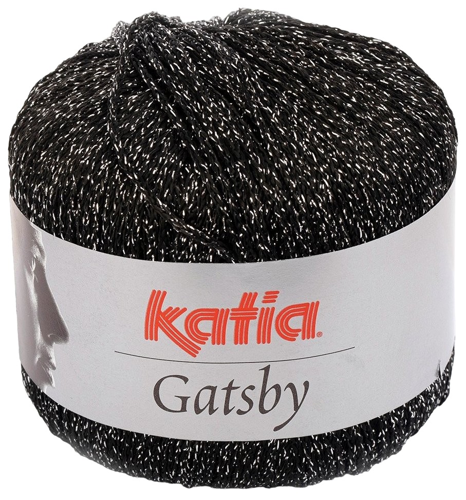 

Пряжа Katia Gatsby (88502), черный-серебро, 5 шт. по 50 г