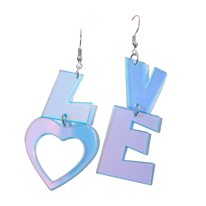 

Серьги акрил "Сияние" Love, цвет голубой, П00000348