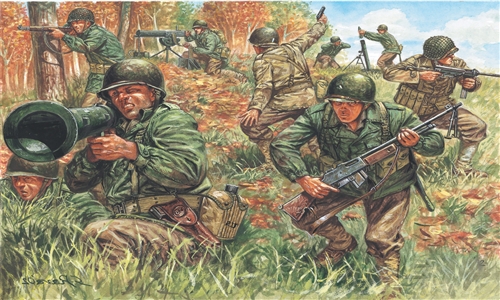 фото Сборная модель italeri 1/72 фигурки солдат wwii american infantry 6046