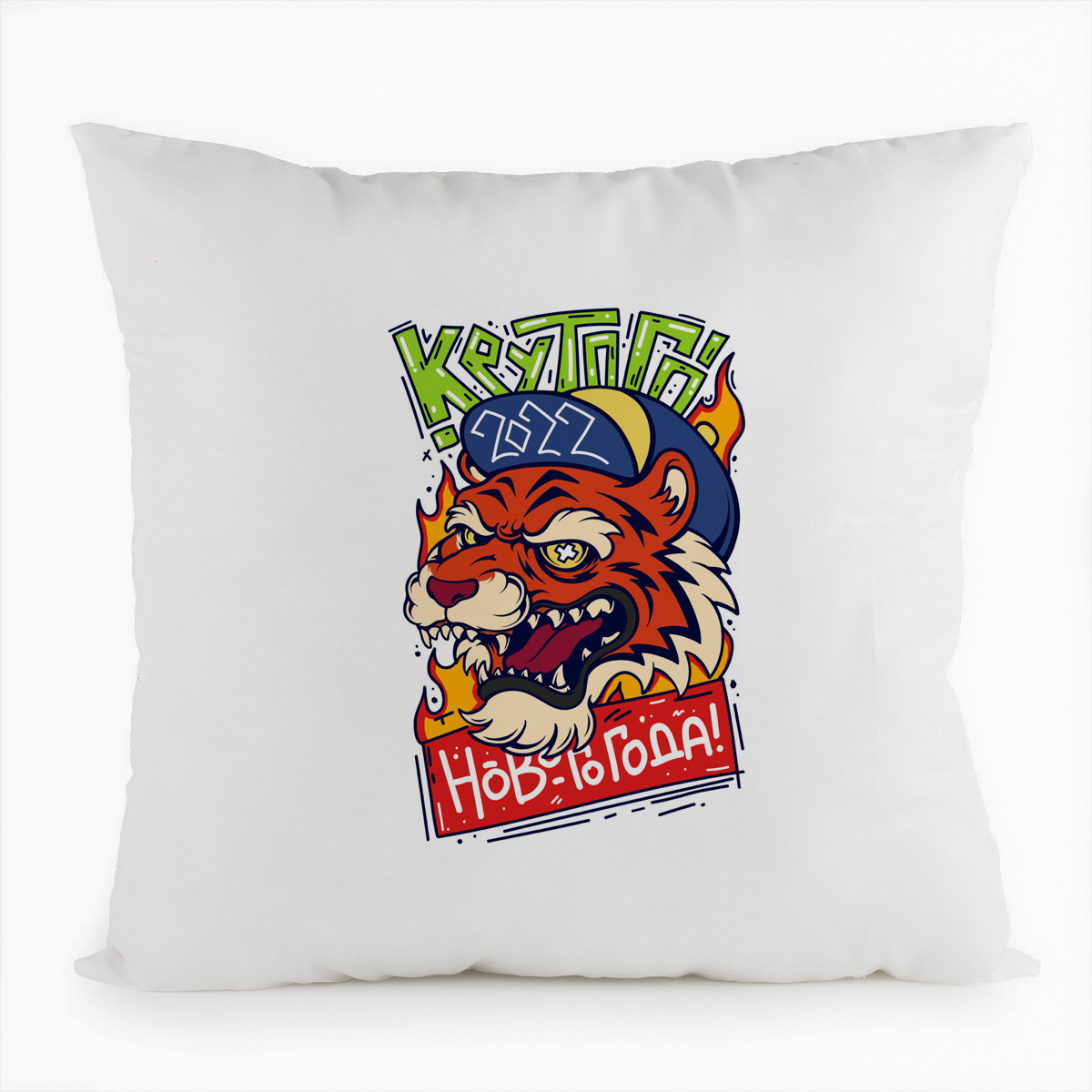 фото Подушка белая coolpodarok крутого нового года тигр