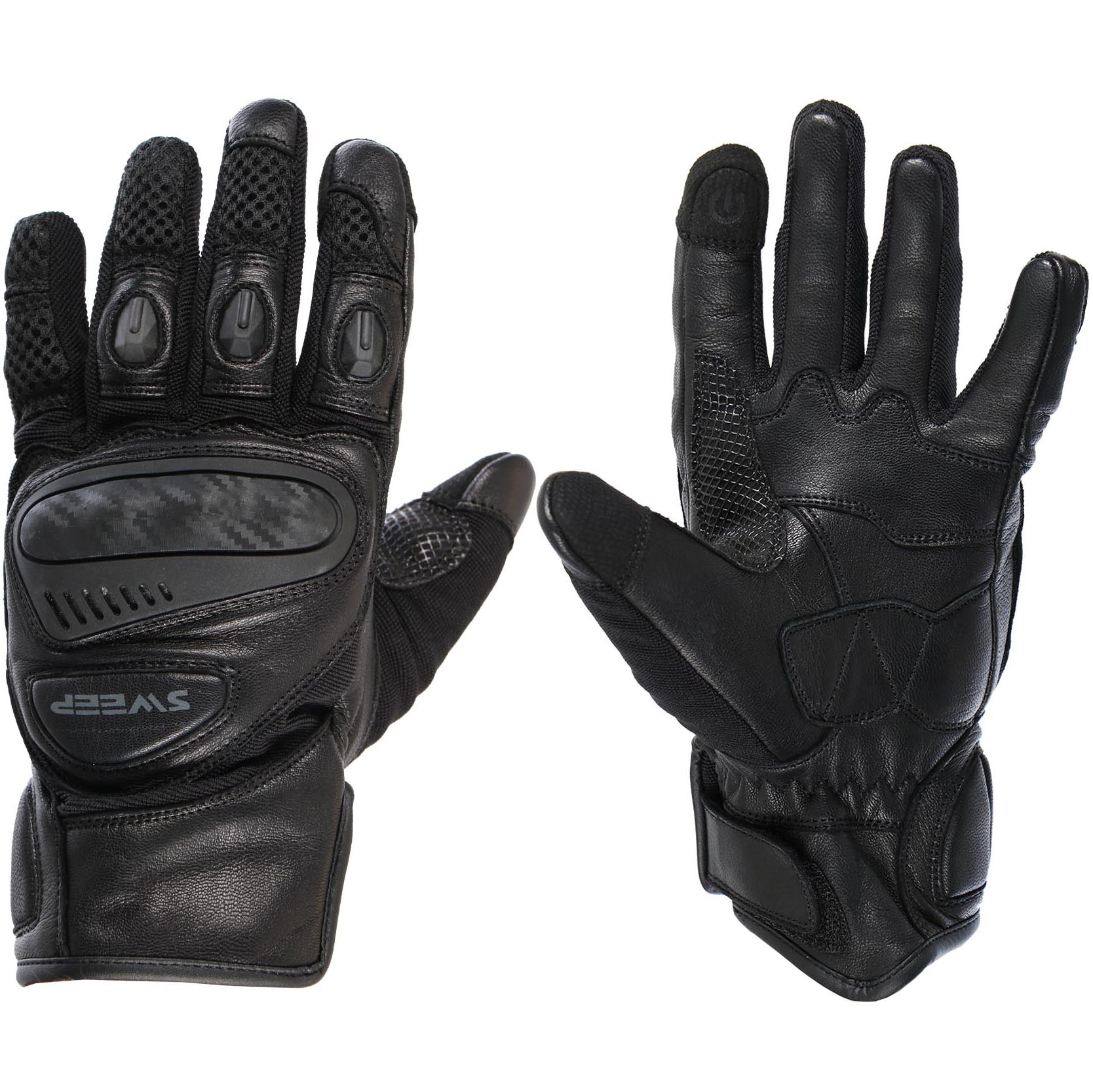 Мотоперчатки Sweep Velocity кожа/текстиль Черные L