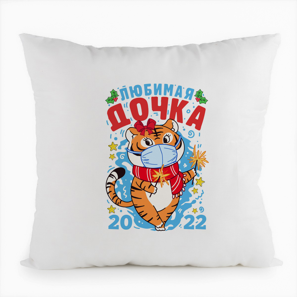

Подушка белая CoolPodarok Любимая дочка тигрица, Белый