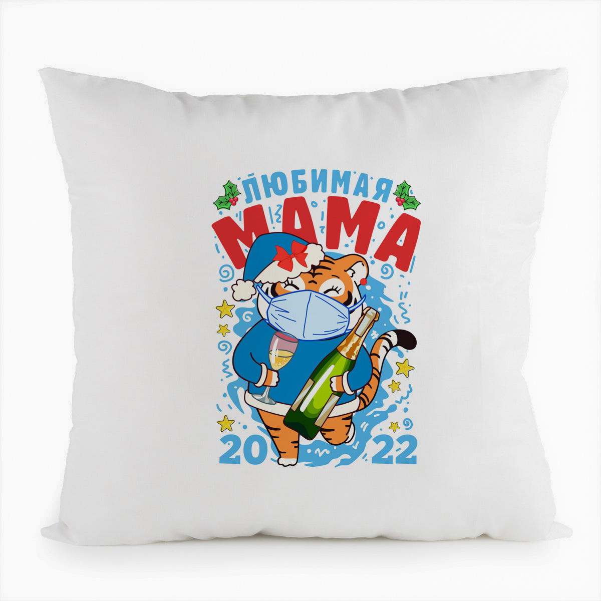 фото Подушка белая coolpodarok любимая мама тигрица