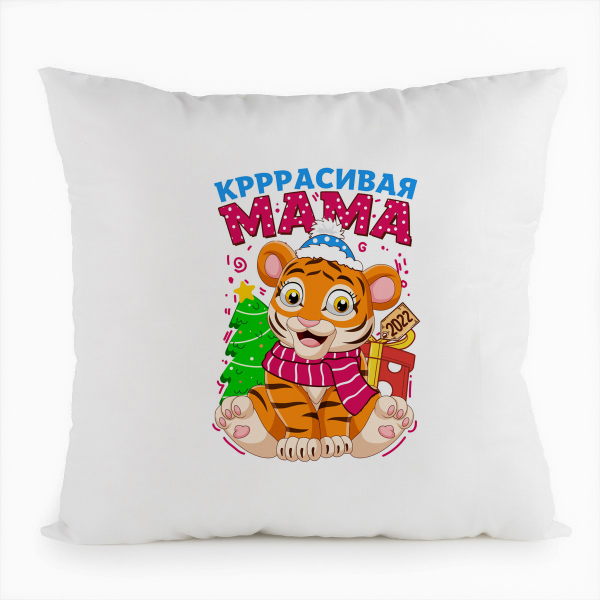 фото Подушка белая coolpodarok красивая мама тигр