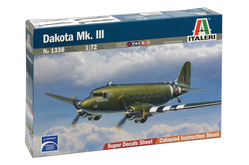 фото Сборная модель italeri 1/72 самолет dakota mk.iii 1338