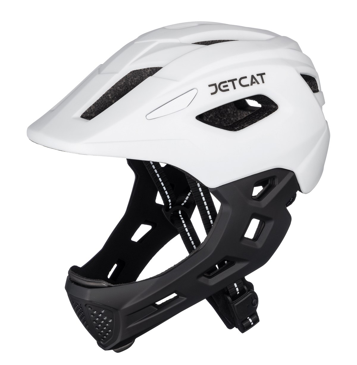 Шлем защитный детский JetCat Start White/Black размер S 52-56 см велосипедный защитный шлем crazy safety black shark чёрная акула