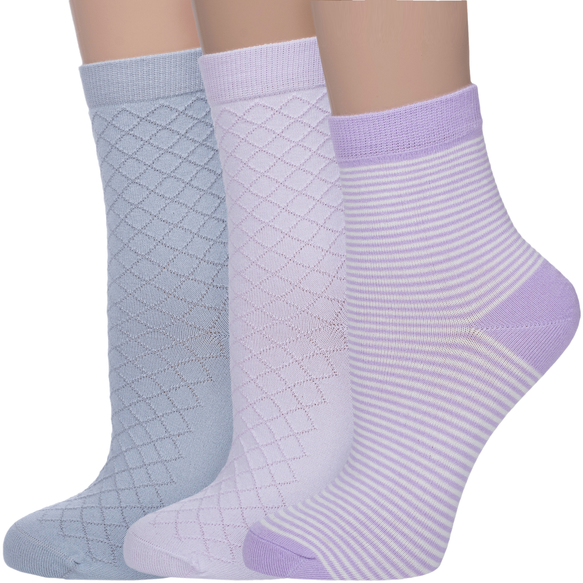 Комплект носков женских АКОС 3-LFW41 разноцветных 21-23