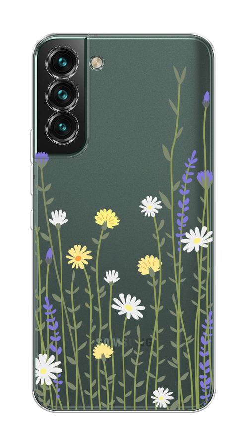 

Чехол на Samsung Galaxy S22 Plus "Ромашка и лаванда", Зеленый;желтый;прозрачный, 2103950-1