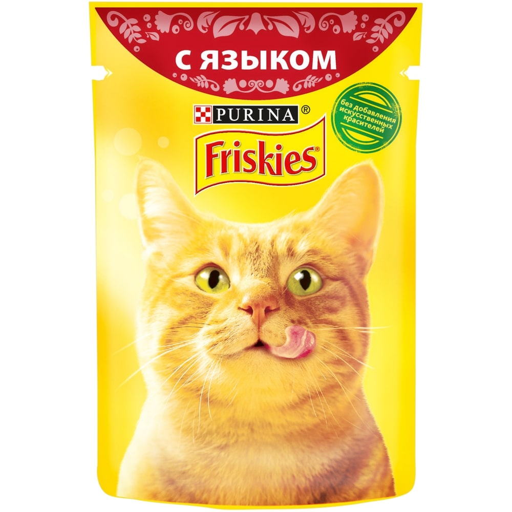 фото Влажный корм для кошек friskies, с языком в подливе, 85г