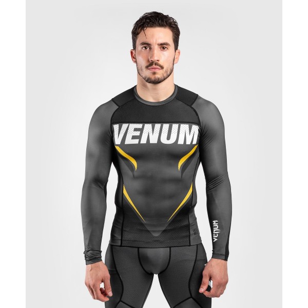 фото Рашгард venum impact l/s grey/yellow, m int