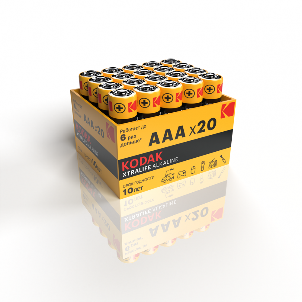 

Набор из 20 шт, Батарейки Kodak LR03-20 bulk XTRALIFE Alkaline (20/360/34560) (Б0054764)