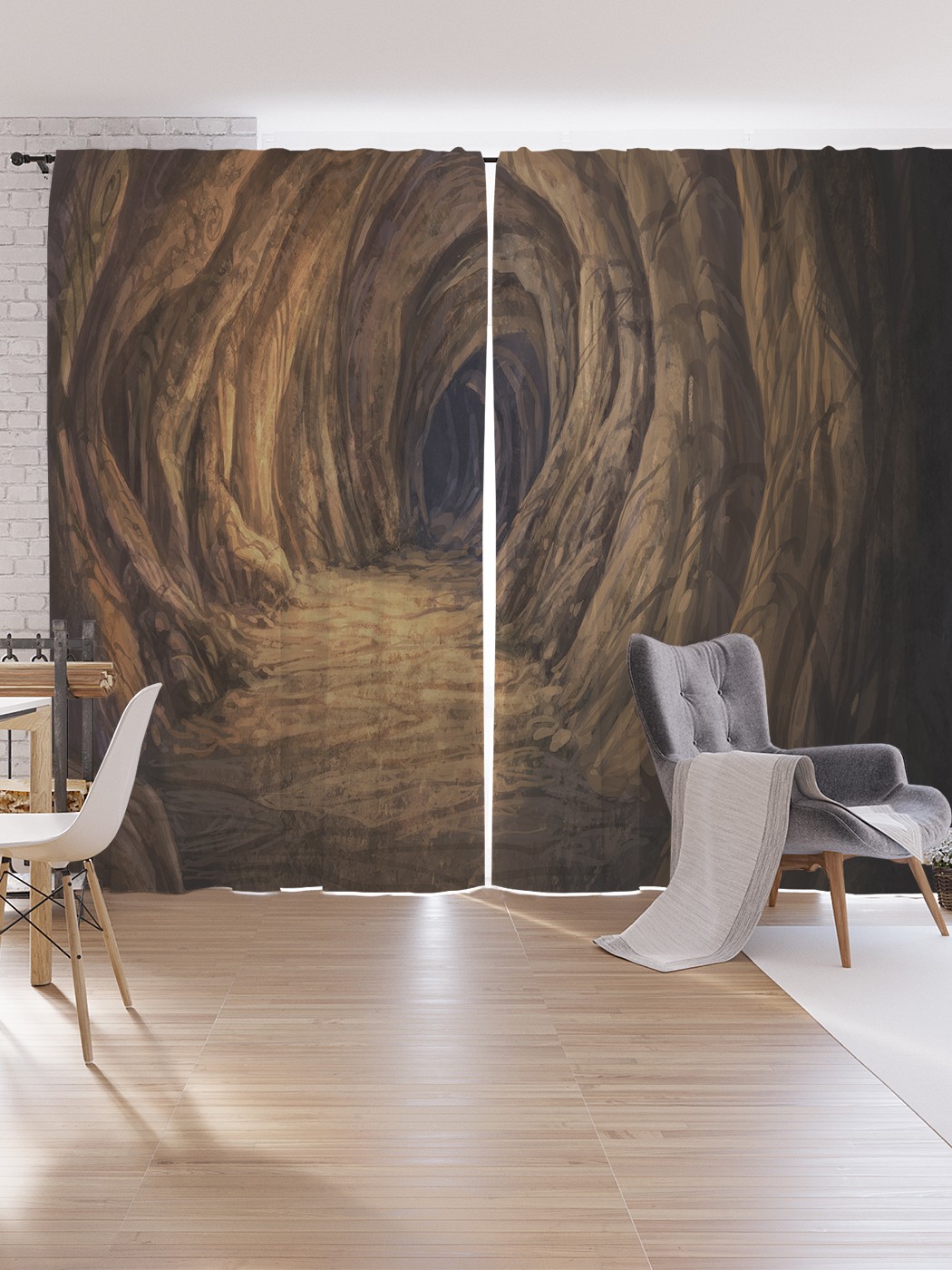 

Шторы под лён JoyArty "Глубоко в пещере", серия Oxford DeLux, 340х265 см, Глубоко в пещере