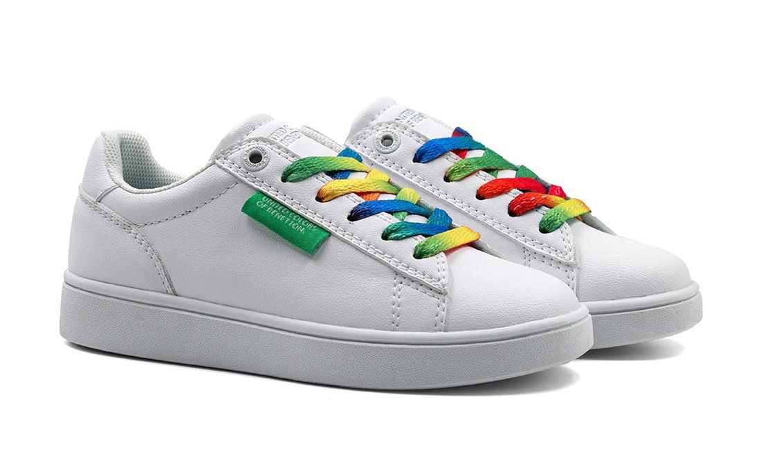 Кеды United Colors of Benetton LABEL MULTICOLOR LACES BTK114014 цв. белый р. 31