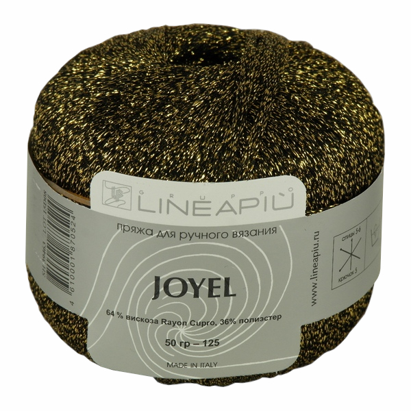 

Пряжа LineaPIU JOYEL (39463), черно-золотой, 5 шт. по 50 г