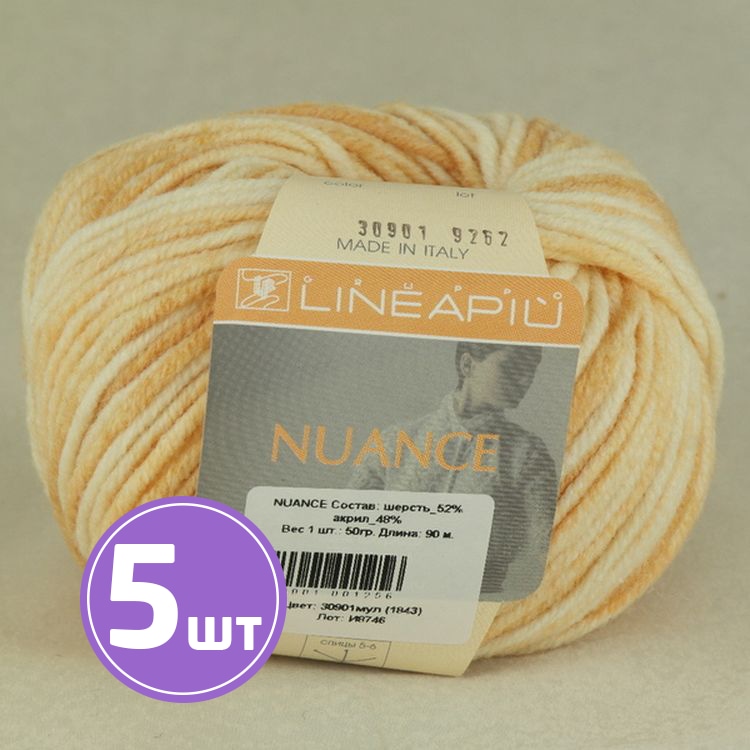 

Пряжа LineaPIU NUANCE (30901), мультиколор, 5 шт. по 50 г