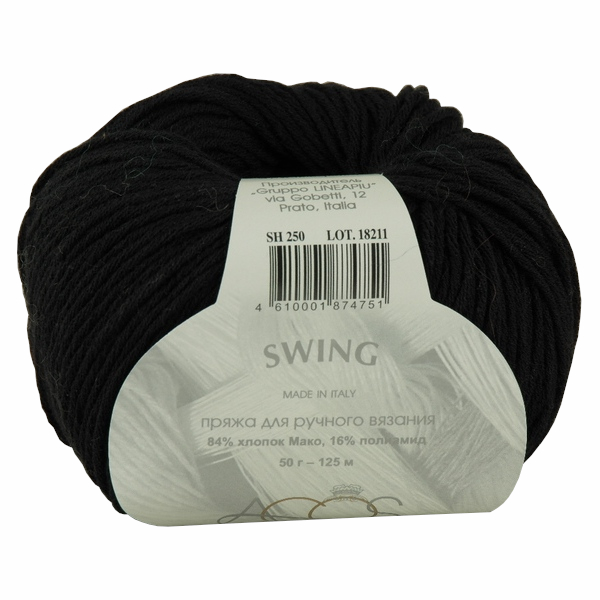 

Пряжа LineaPIU SWING (250), черный, 5 шт. по 50 г