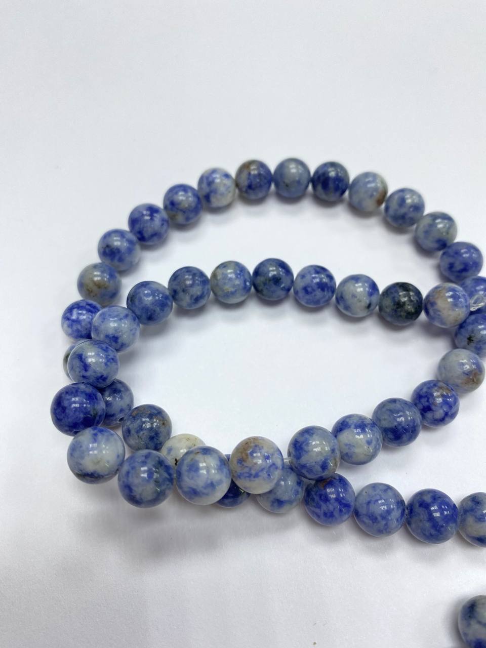 

Бусины содалит круглые синего цвета, длина 39 см, 45 бусин, 50 гр, Синий, beads33