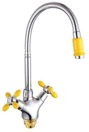 

Смеситель-елочка Feinise гибкий излив на гайке хром/желтый FEINISE S54308-9, S54308