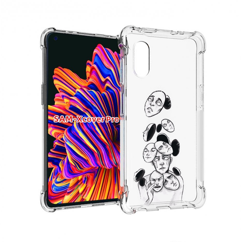 

Чехол MyPads человек с разными масками для Samsung Galaxy Xcover Pro 1, Прозрачный, Tocco