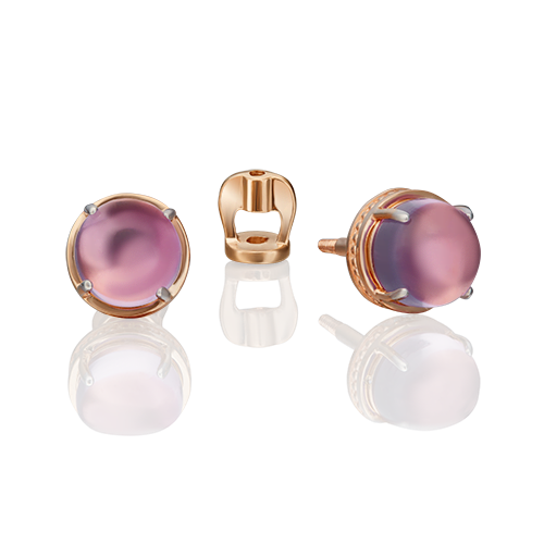 

Серьги пусеты из красного золота PLATINA jewelry 02-4678-00, аметист, 02-4678-00