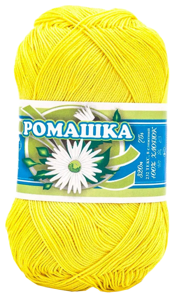 

Пряжа ПНК им.Кирова Ромашка (0204), лимонный, 5 шт. по 75 г, Желтый