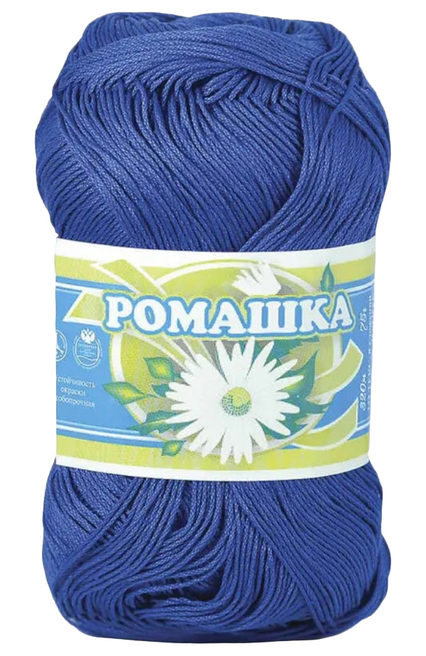 

Пряжа ПНК им.Кирова Ромашка (2411), чернильный, 5 шт. по 75 г, Синий
