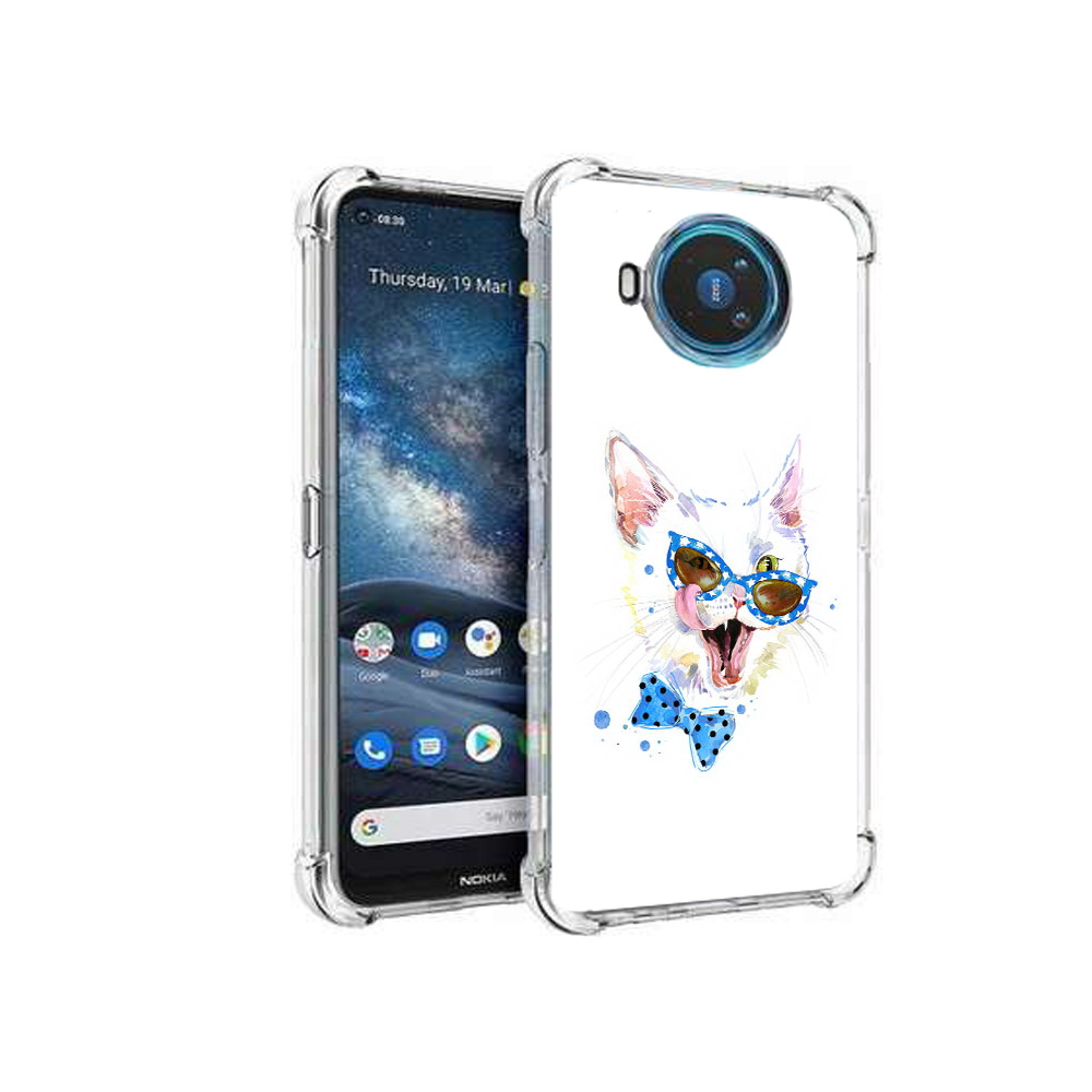 

Чехол MyPads Tocco для Nokia X100 белый кот (PT227057.109.229), Прозрачный, Tocco