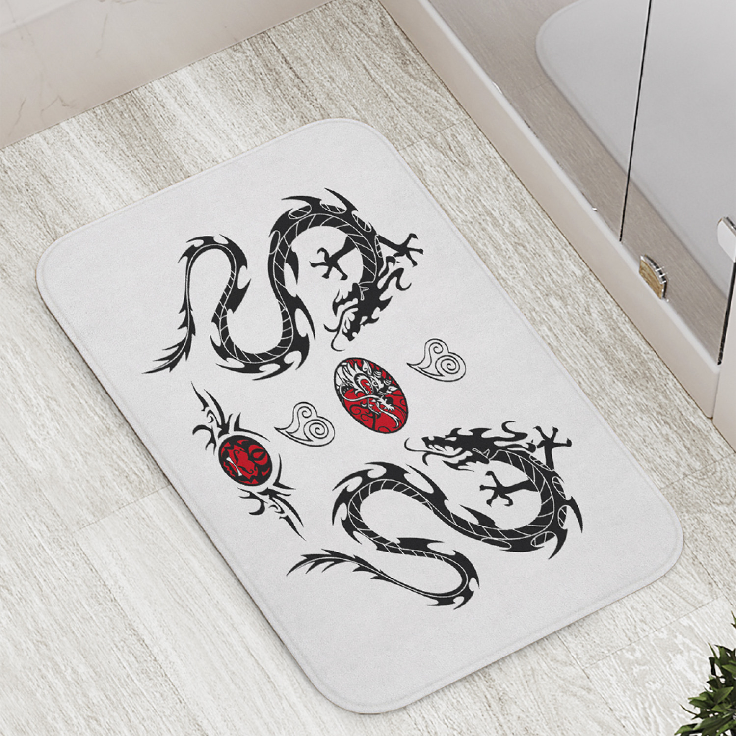 

Коврик противоскользящий JoyArty "Дракон-змея" для ванной, сауны, бассейна, 77х52 см, Дракон-змея