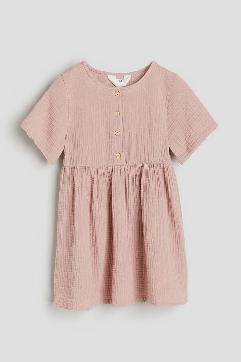 

Платье детское H&M 1027159, Светлый матовый розовый, 98, 1027159